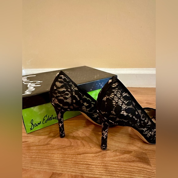 Sam Edelman Hazel Black Lace Heels Size 8.5 - Picture 4 of 5